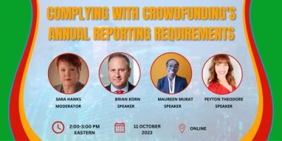 [STILL TIME TO REGISTER] Free CfPA Webinar: October 11, 2-3 EDT: Complying With Crowdfunding's Annual Reporting Requirements