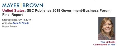 SEC Publishes 2018 Government-Business Forum Final Report