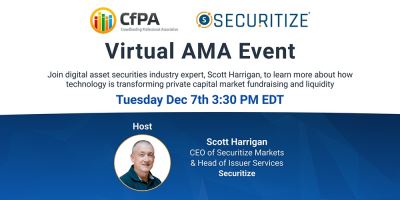 CfPA Webinar Today: How FinTech is transforming liquidity for Private Capital Markets